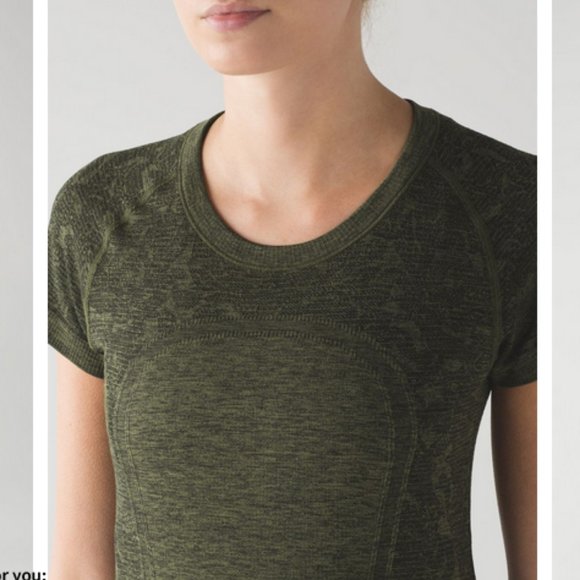 Lululemon Swiftly Tech Short Sleeve Crew - Black / Brave Olive - Size 4 - Picture 16 of 16